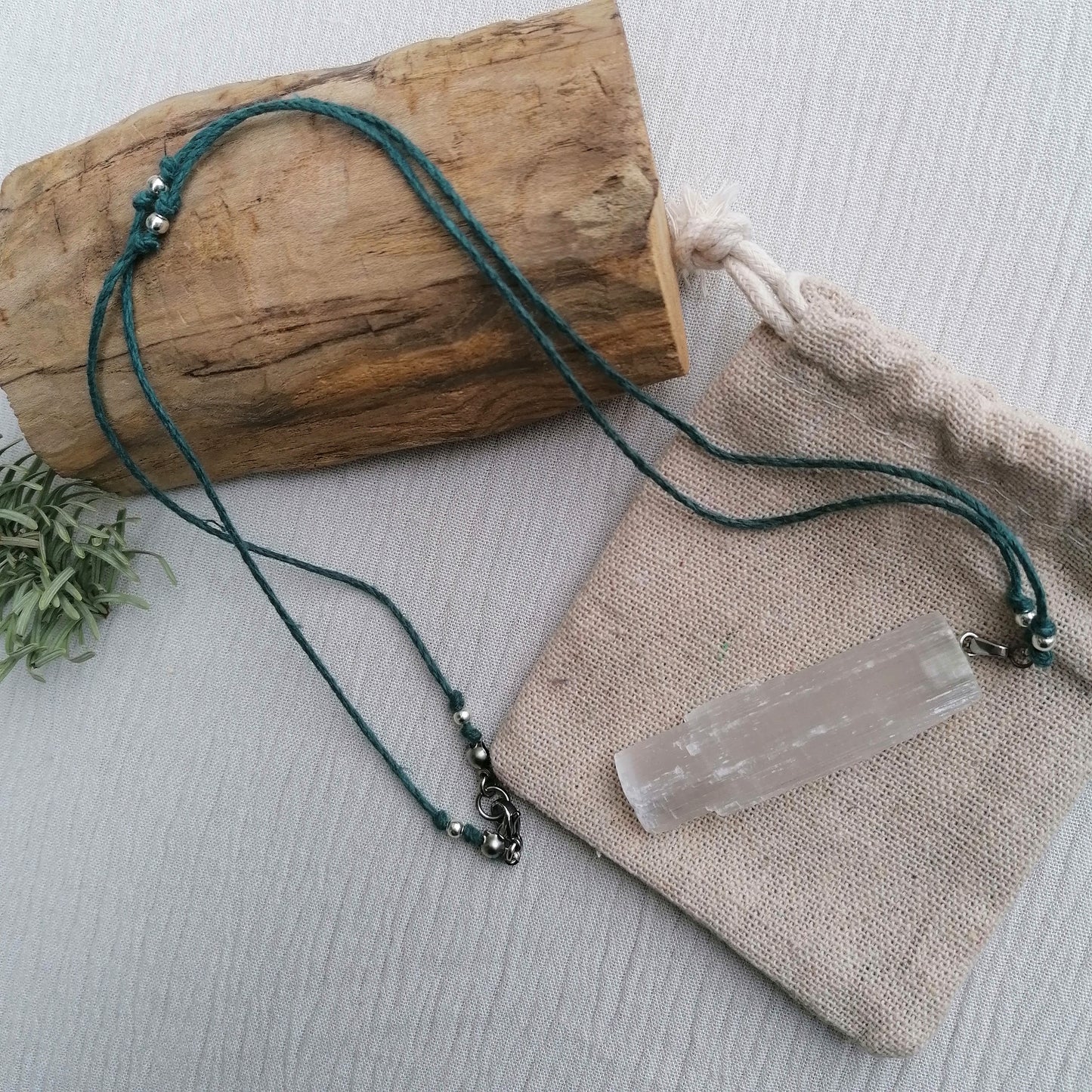 Selenite x Hemp Necklace