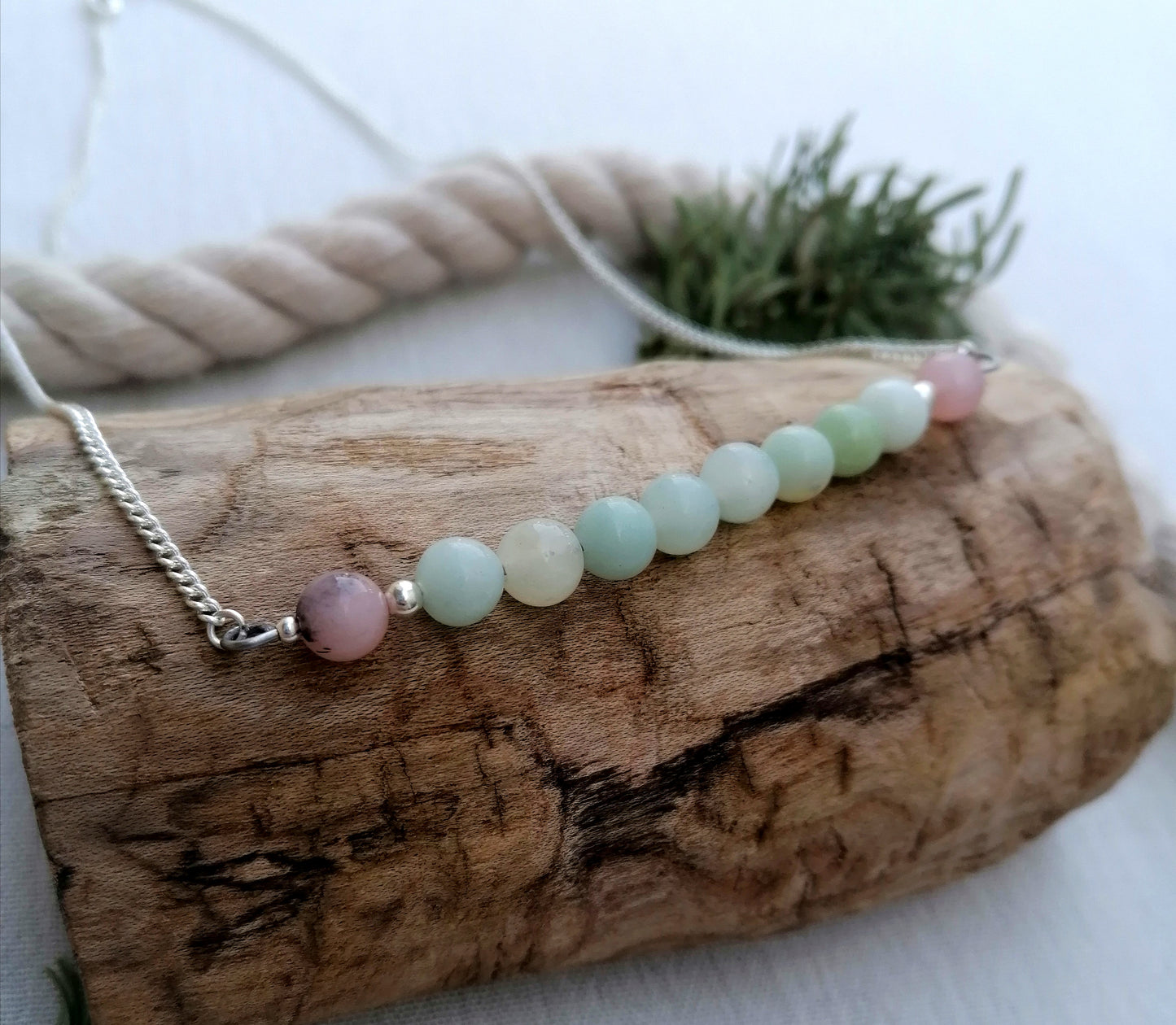 Amazonite x Cherry Blossom Jasper Necklace