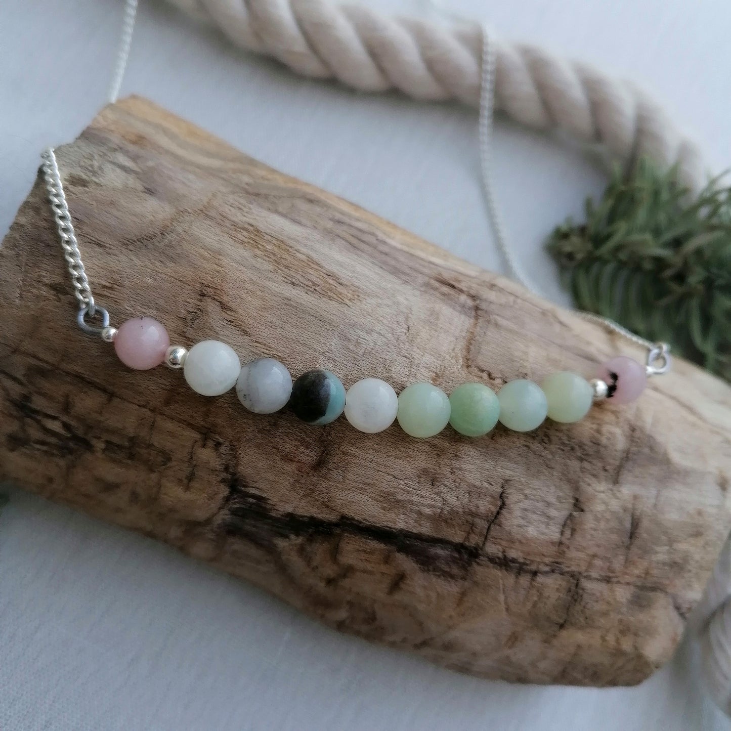 Amazonite x Cherry Blossom Jasper Necklace