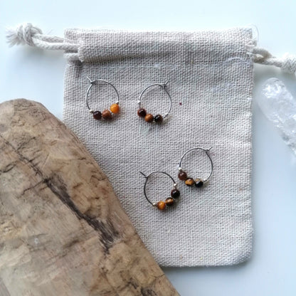 Tiger's Eye Hoop Earrings