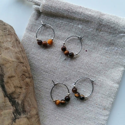 Tiger's Eye Hoop Earrings