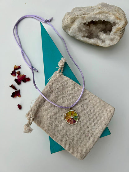 Citrus Glow Rainbow Enamel Necklace