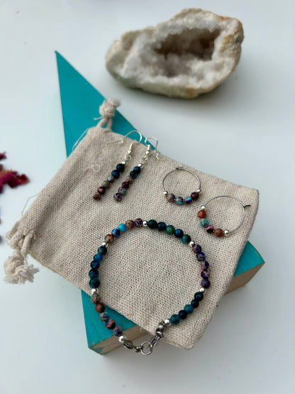 Blue Tiger’s Eye x Imperial Jasper Bracelet