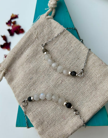 Celestial Glow Labradorite x Moonstone Bracelet