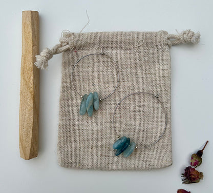 Aquamarine Hoop Earrings
